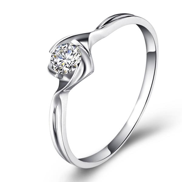花漾-白18K金钻石戒指