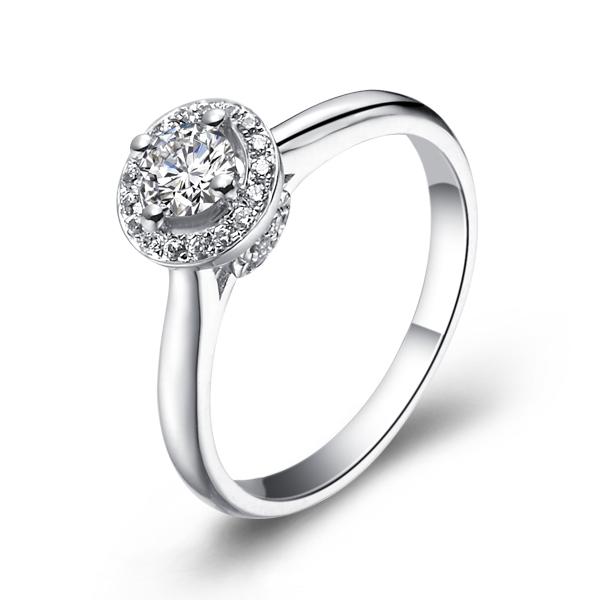 世纪婚礼-白18K金钻石戒指