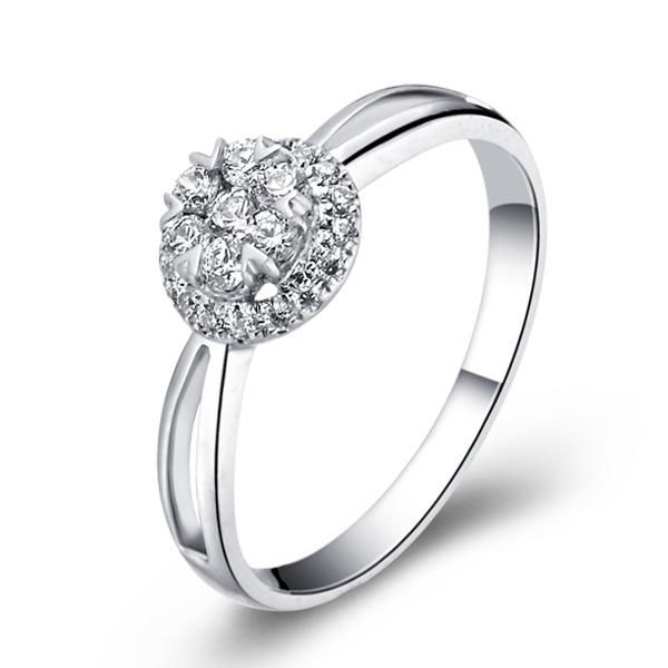 满爱-白18K金钻石戒指