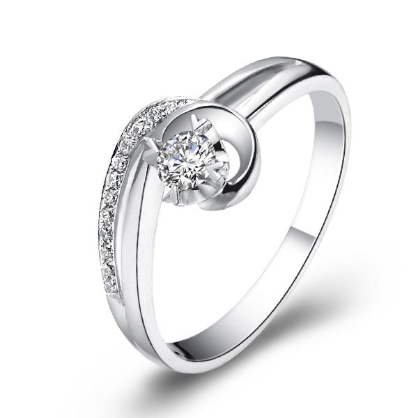 月光-白18K金钻石戒指
