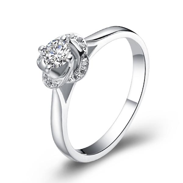 美丽的梦-白18K金钻石戒指