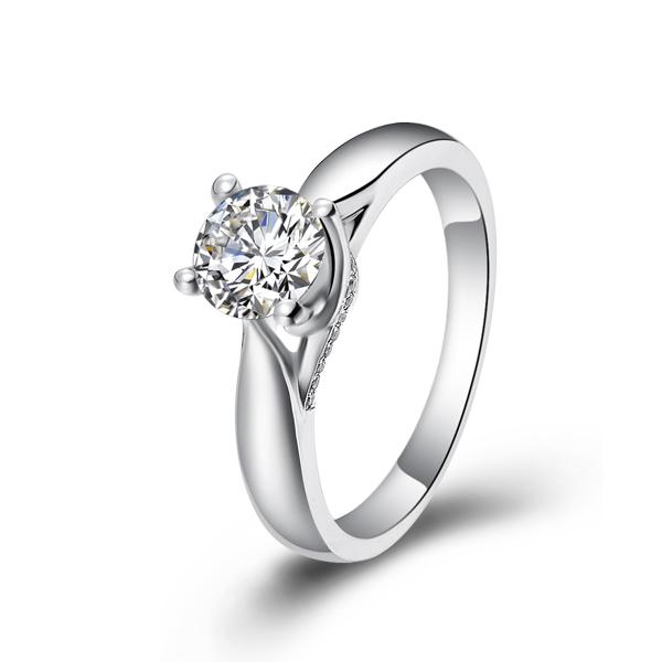 肖邦-白18K金钻石戒指