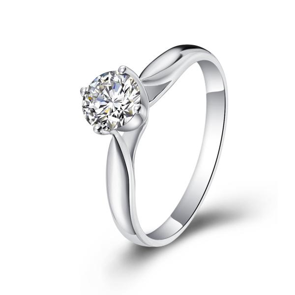 维多利亚-白18K金钻石戒指