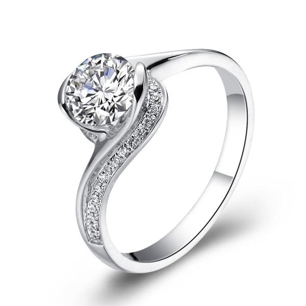 新娘-白18K金钻石戒指