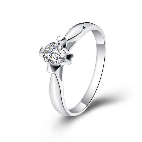 缱绻-白18K金钻石戒指