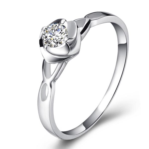 花环-白18K金钻石戒指