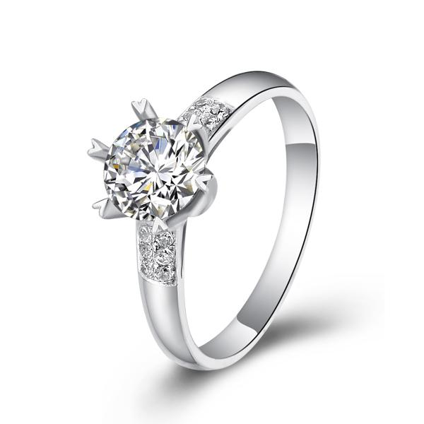 可爱的你-白18K金钻石戒指