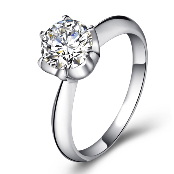 花蕾-白18K金钻石戒指