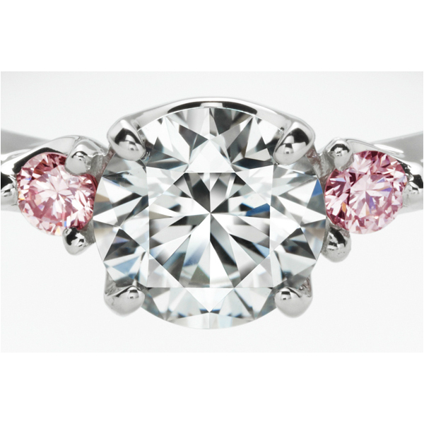 玫瑰-白18K金钻石戒指