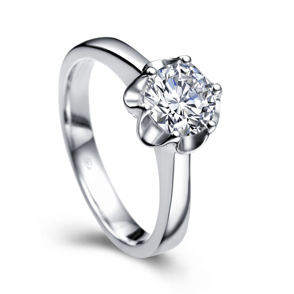 典藏-白18K金钻石戒指