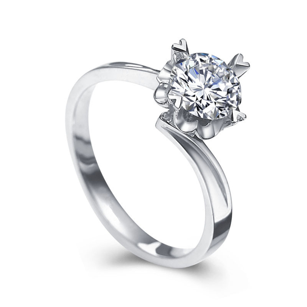 回眸-白18K金钻石戒指