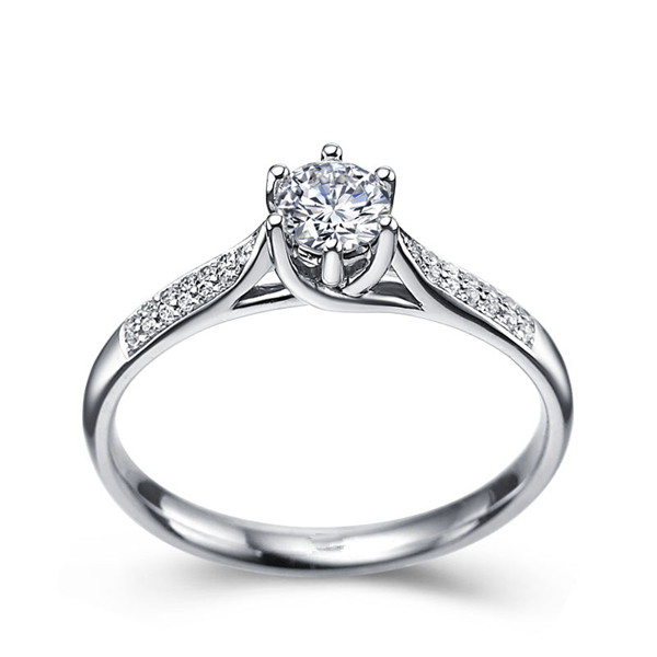 以爱之名-白18K金钻石戒指