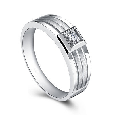 王袍-白18K金钻石戒指