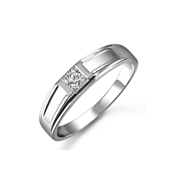 锦带-白18K金钻石戒指