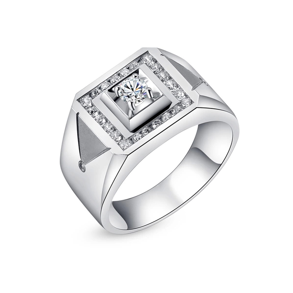 圣坛-白18K金钻石戒指